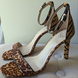 Vince Camuto Leopard & Tiger Print Heels size 10